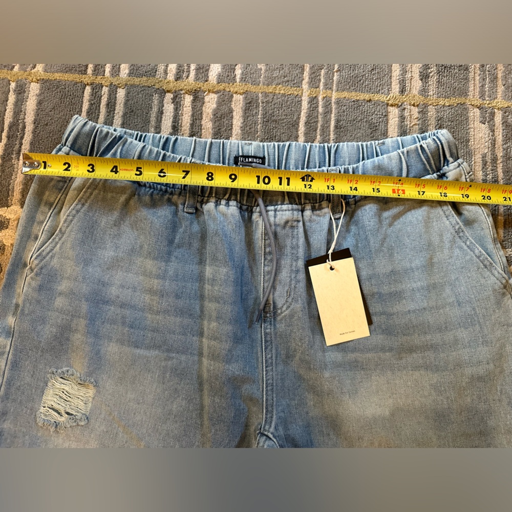 Flamingo Women's Light Blue Cropped Jeans, oversized, boho-esque. - Picture 6 of 9